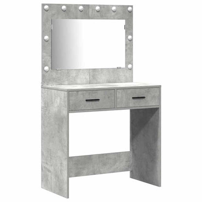 Schminktisch mit Regal Grau 78,5 x 41 x 135 cm Holzwerkstoff