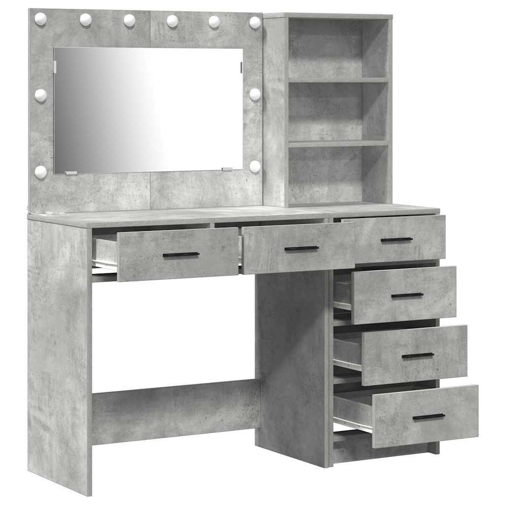 Schminktisch mit Regal Grau 78,5 x 41 x 135 cm Holzwerkstoff