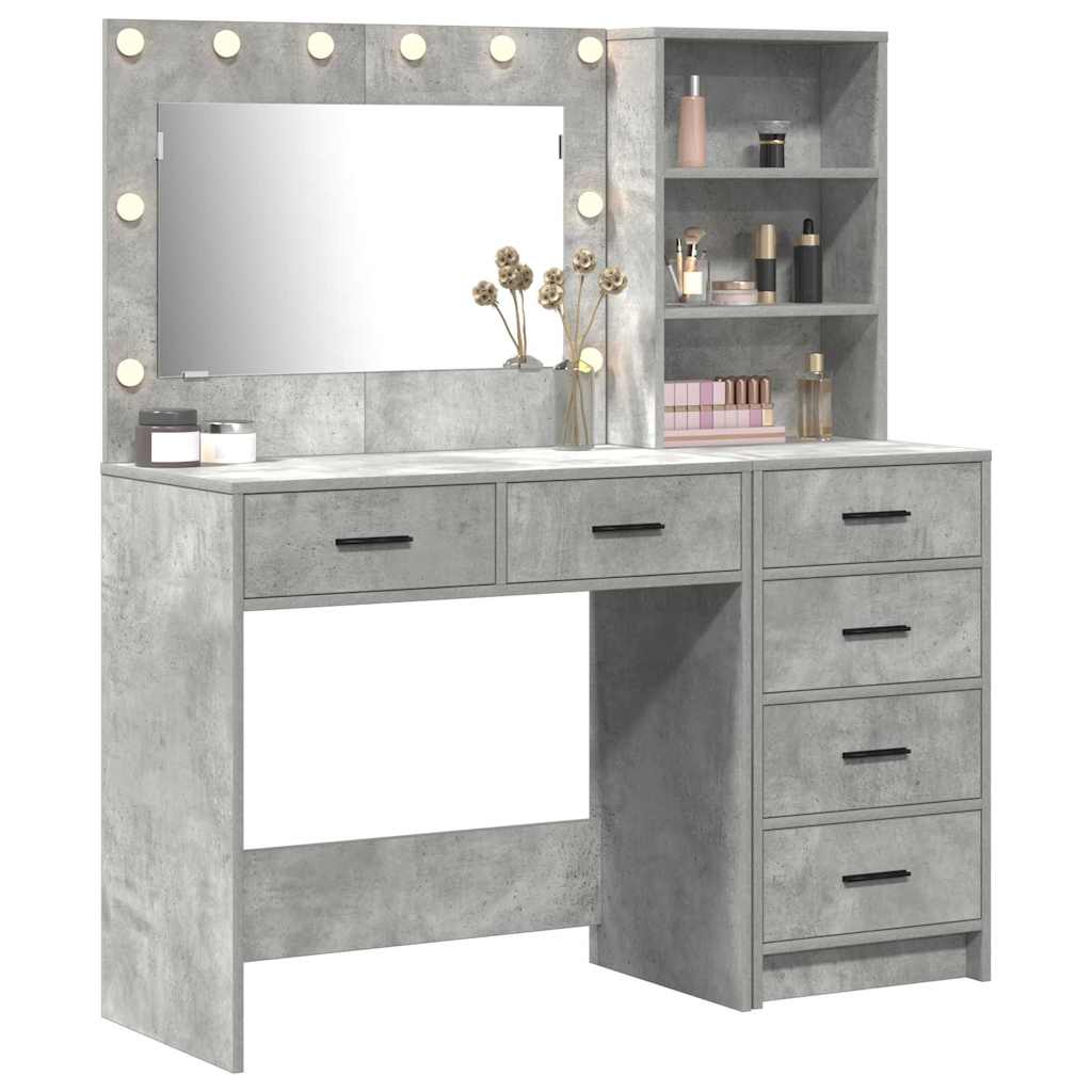 Schminktisch mit Regal Grau 78,5 x 41 x 135 cm Holzwerkstoff