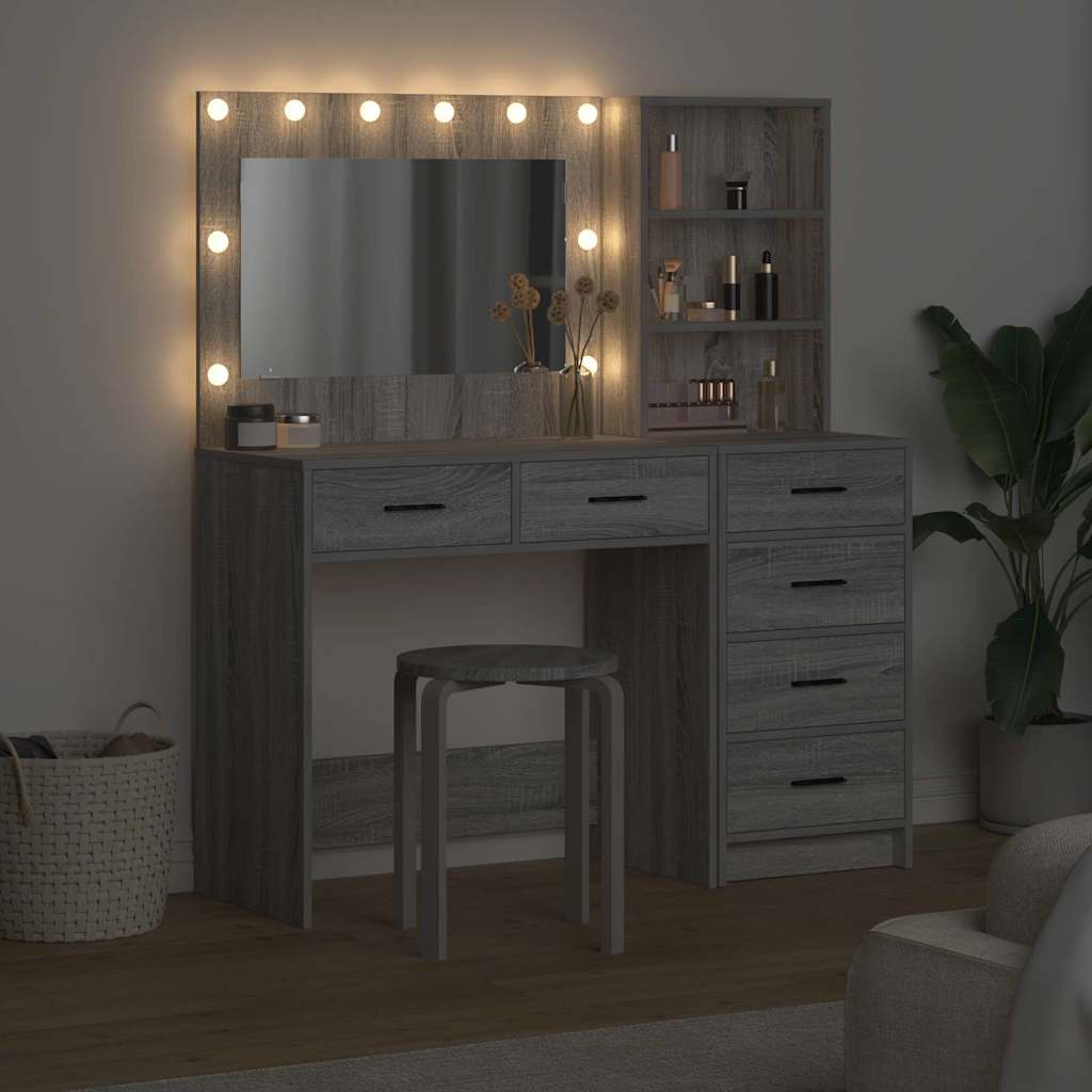 Schminktisch Hellgrau 78,5 x 41 x 135 cm Holzwerkstoff