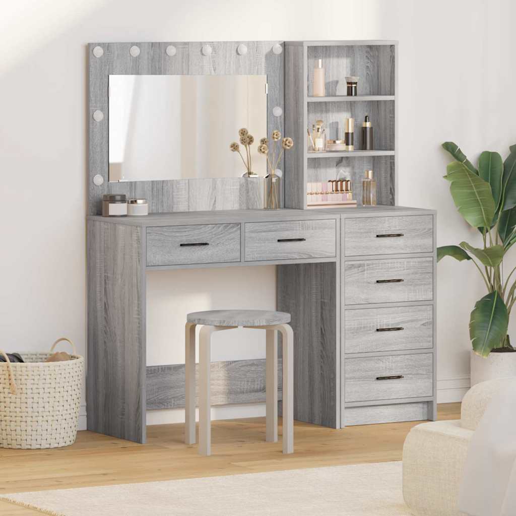 Schminktisch Hellgrau 78,5 x 41 x 135 cm Holzwerkstoff