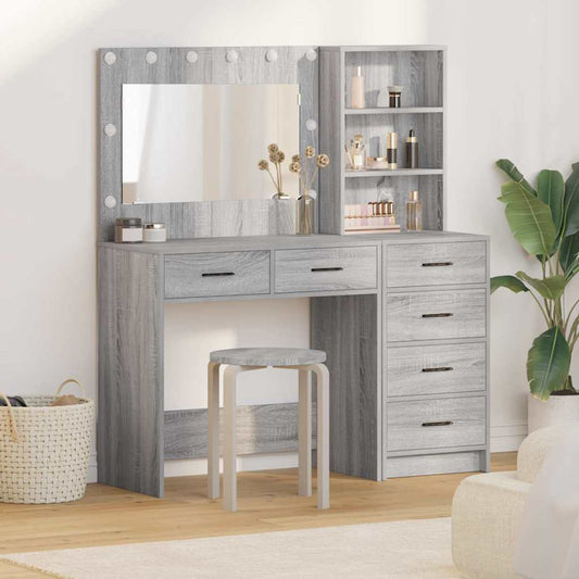 Schminktisch Hellgrau 78,5 x 41 x 135 cm Holzwerkstoff