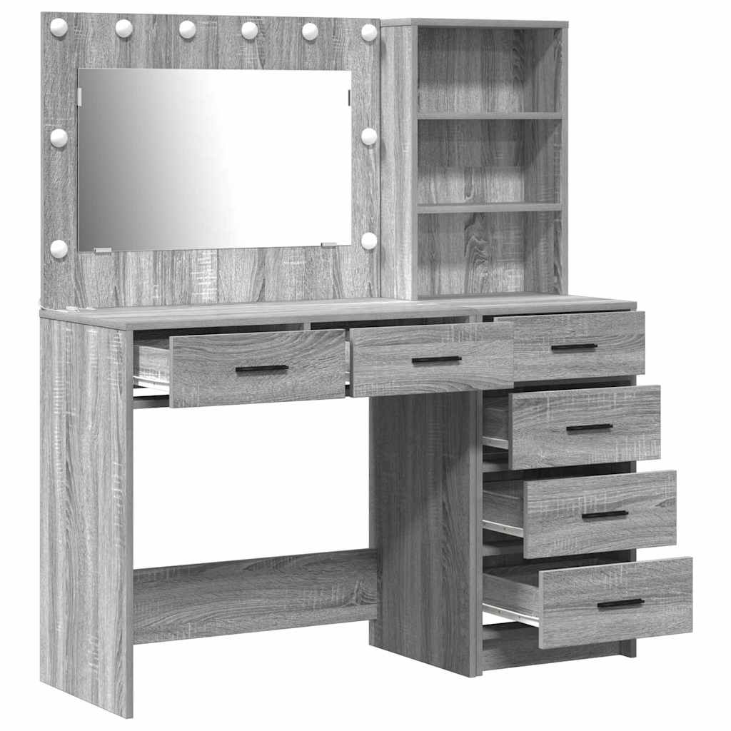 Schminktisch Hellgrau 78,5 x 41 x 135 cm Holzwerkstoff