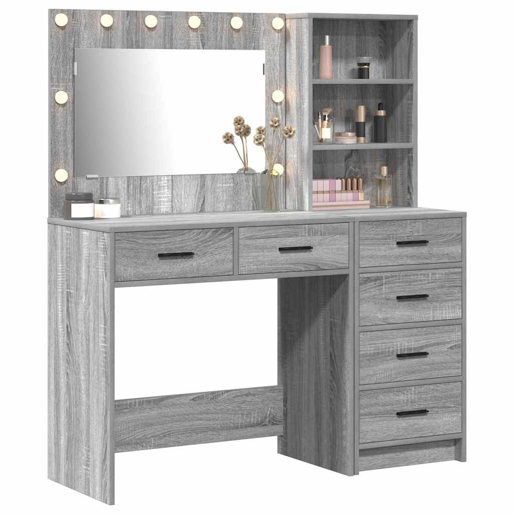 Schminktisch Hellgrau 78,5 x 41 x 135 cm Holzwerkstoff