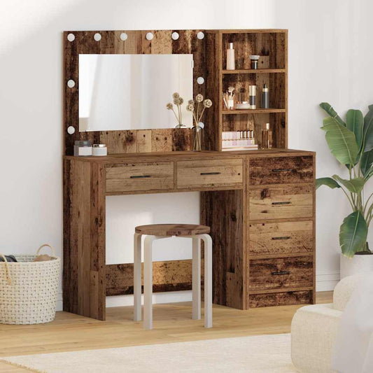 Schminktisch mit Regal Braun 78,5 x 41 x 135 cm Holzwerkstoff