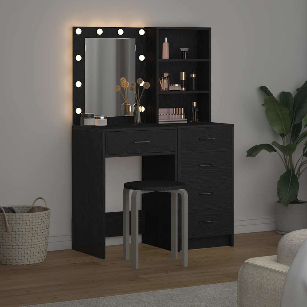 Schminktisch 2 pcs Schwarz 50 x 41 x 135 cm Holzwerkstoff