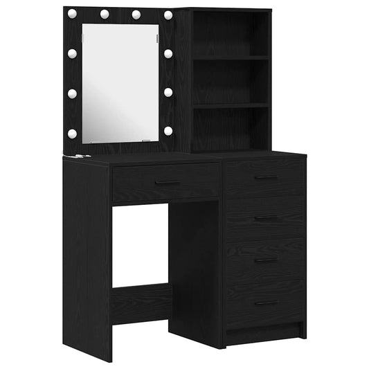 Schminktisch 2 pcs Schwarz 50 x 41 x 135 cm Holzwerkstoff