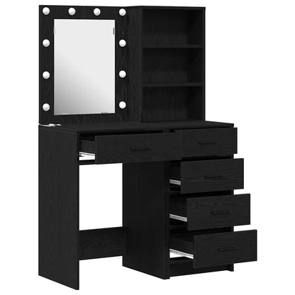 Schminktisch 2 pcs Schwarz 50 x 41 x 135 cm Holzwerkstoff