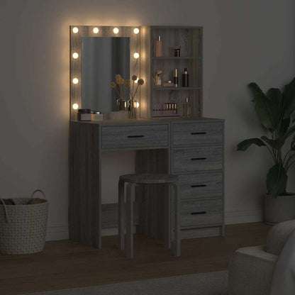 Schminktisch 2 pcs Grau 50 x 41 x 135 cm Holzwerkstoff