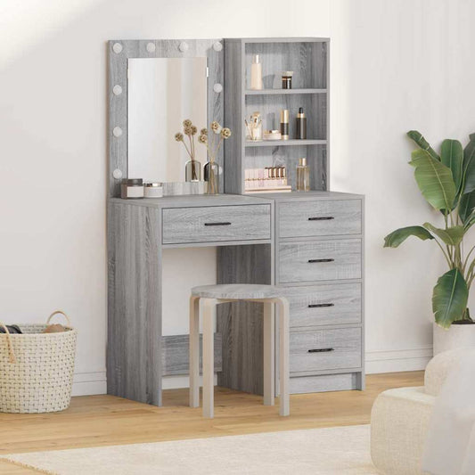 Schminktisch 2 pcs Grau 50 x 41 x 135 cm Holzwerkstoff