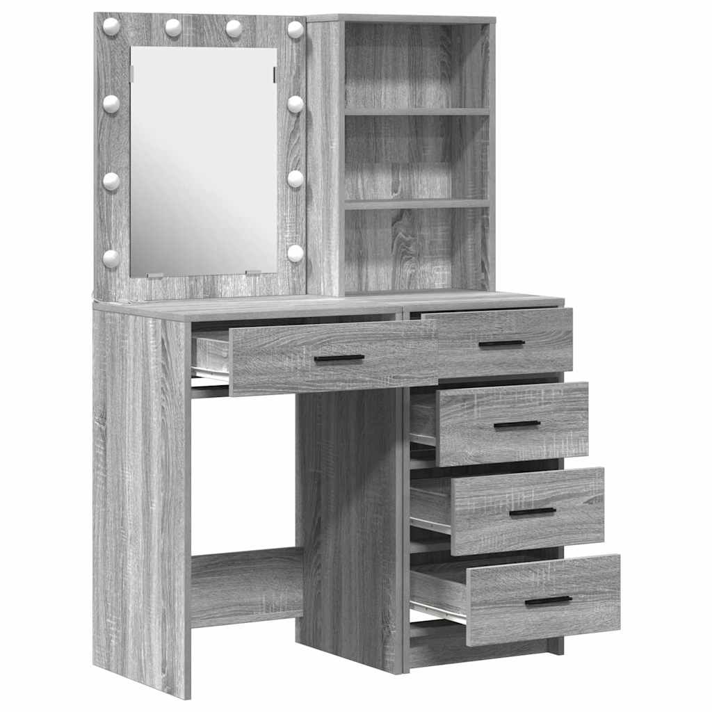Schminktisch 2 pcs Grau 50 x 41 x 135 cm Holzwerkstoff