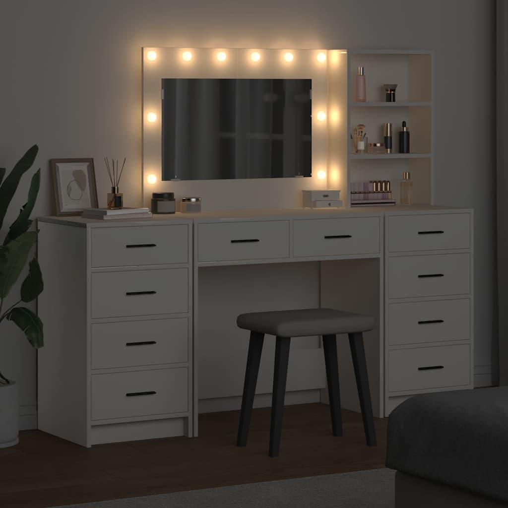 Schminktisch 3 pcs Weiß 40 x 41 x 135 cm Holzwerkstoff