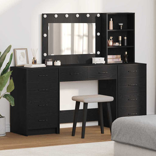 Schminktisch 3 pcs Schwarz 40 x 41 x 135 cm Holzwerkstoff