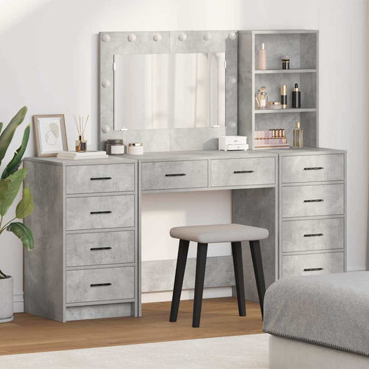 Schminktisch 3 pcs Grau 40 x 41 x 135 cm Holzwerkstoff
