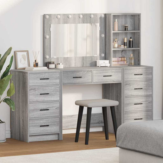 Schminktisch 3 pcs Grau 40 x 41 x 135 cm Holzwerkstoff
