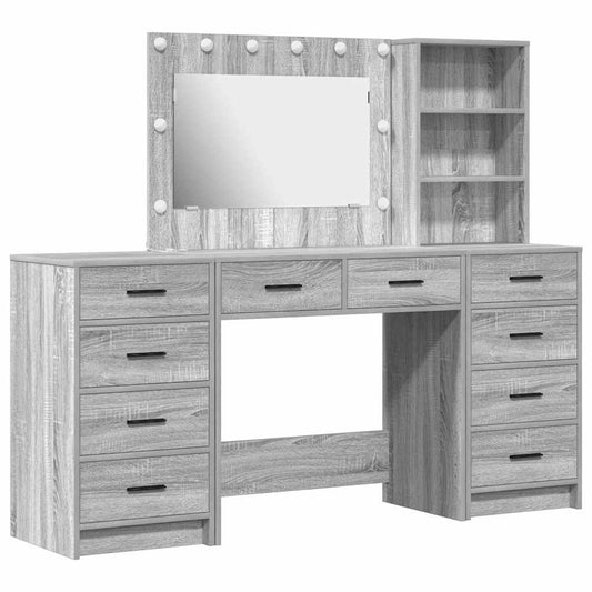 Schminktisch 3 pcs Grau 40 x 41 x 135 cm Holzwerkstoff