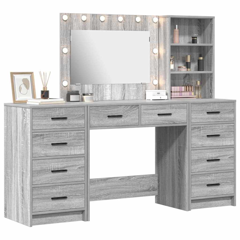 Schminktisch 3 pcs Grau 40 x 41 x 135 cm Holzwerkstoff