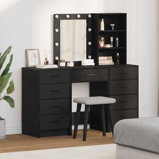 Schminktisch 3 pcs Schwarz 40 x 41 x 135 cm Holzwerkstoff