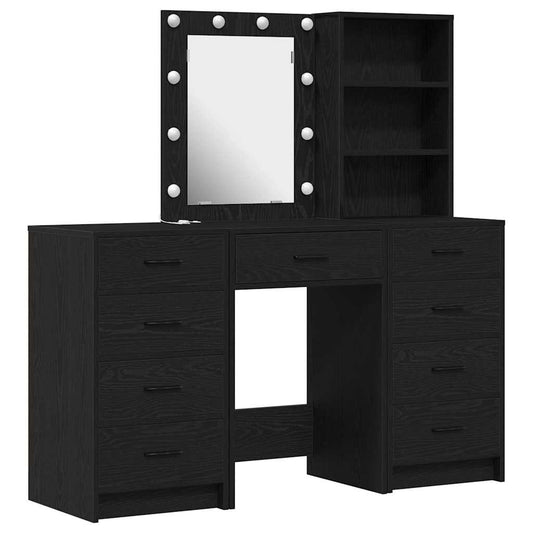 Schminktisch 3 pcs Schwarz 40 x 41 x 135 cm Holzwerkstoff