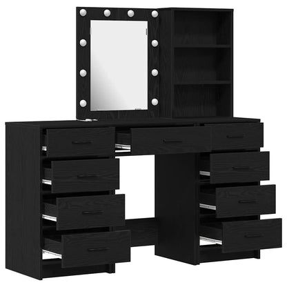 Schminktisch 3 pcs Schwarz 40 x 41 x 135 cm Holzwerkstoff