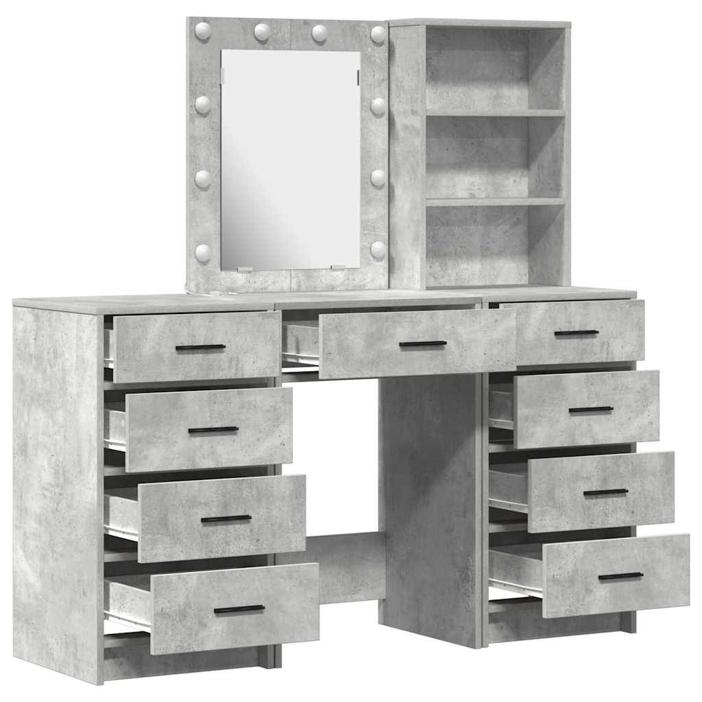 Schminktisch 3 pcs Grau 40 x 41 x 135 cm Holzwerkstoff