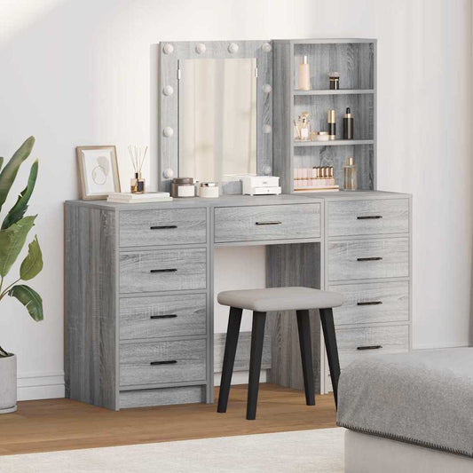 Schminktisch 3 pcs Grau 40 x 41 x 135 cm Holzwerkstoff