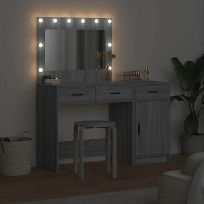 Schminktisch mit Tür 2 pcs Grau 40 x 41 x 75 cm Holzwerkstoff