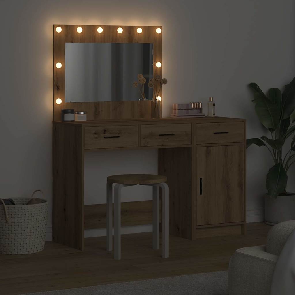 Schminktisch mit Tür 2 pcs Braun 40 x 41 x 75 cm Holzwerkstoff