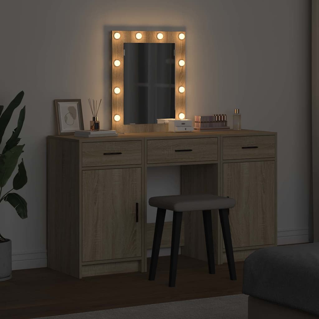 Schminktisch mit Speicher Braun 50 x 41 x 135 cm Holzwerkstoff