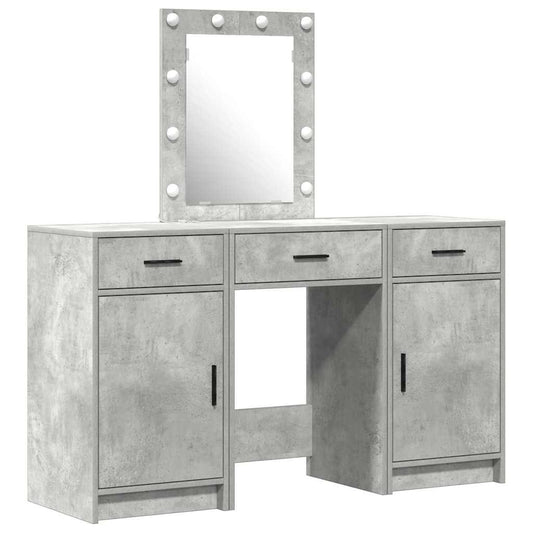 Schminktisch mit Schubladen Grau 50 x 41 x 135 cm Holzwerkstoff