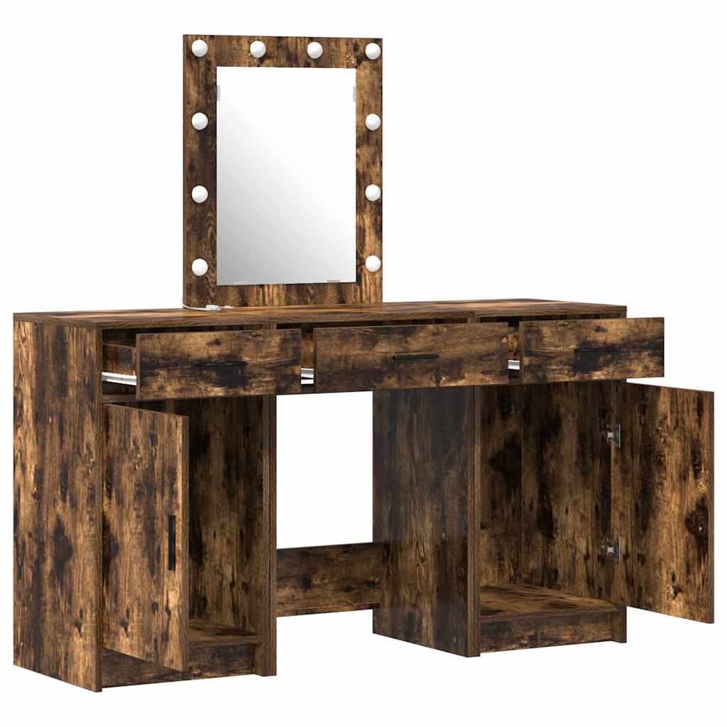 Schminktisch mit Speicher Braun 50 x 41 x 135 cm Holzwerkstoff