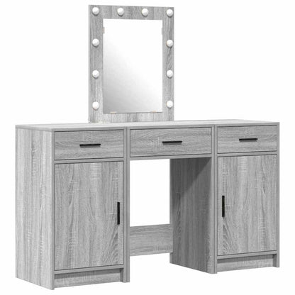 Schminktisch mit Schubladen Grau 50 x 41 x 135 cm Holzwerkstoff