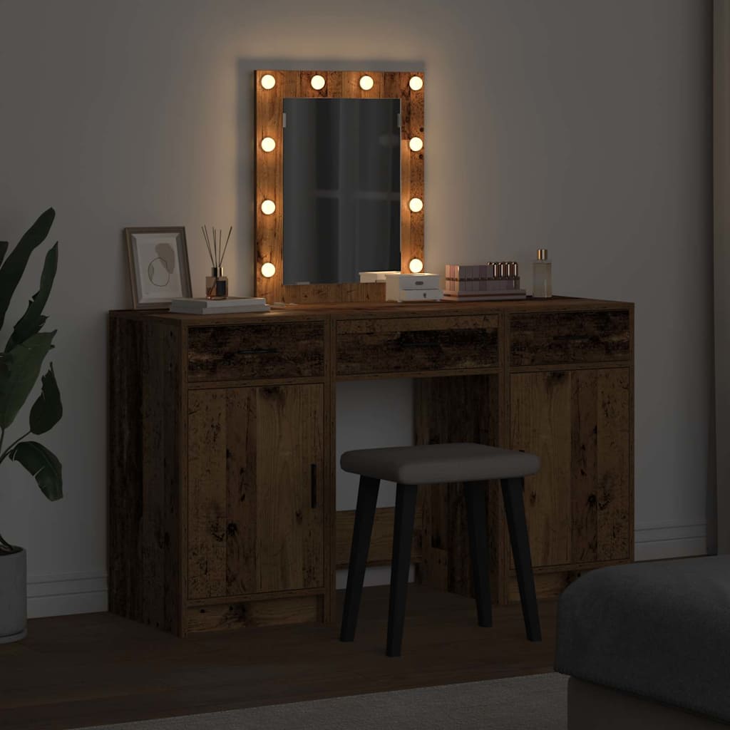 Schminktisch mit Speicher Braun 50 x 41 x 135 cm Holzwerkstoff