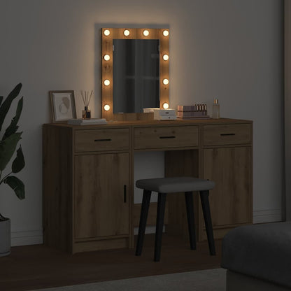 Schminktisch mit Speicher Braun 50 x 41 x 135 cm Holzwerkstoff