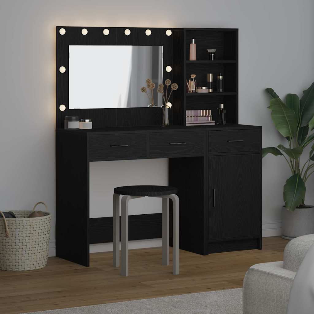 Schminktisch 2 pcs Schwarz 78,5 x 41 x 135 cm Holzwerkstoff