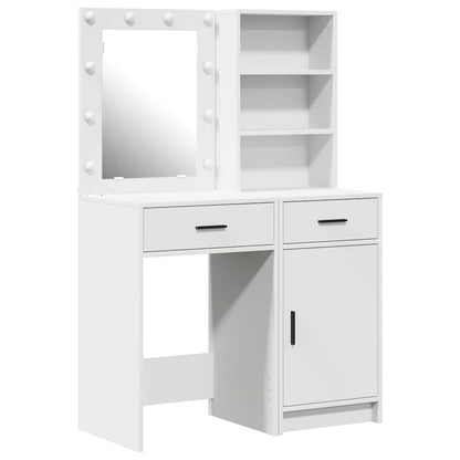 Schminktisch mit Tür 2 pcs Weiß 50 x 41 x 135 cm Holzwerkstoff