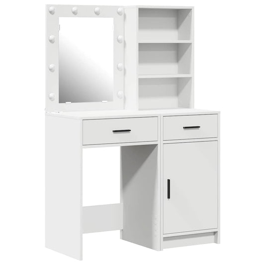 Schminktisch mit Tür 2 pcs Weiß 50 x 41 x 135 cm Holzwerkstoff