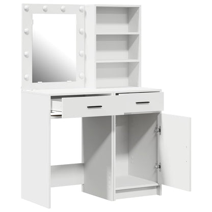 Schminktisch mit Tür 2 pcs Weiß 50 x 41 x 135 cm Holzwerkstoff