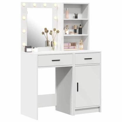 Schminktisch mit Tür 2 pcs Weiß 50 x 41 x 135 cm Holzwerkstoff