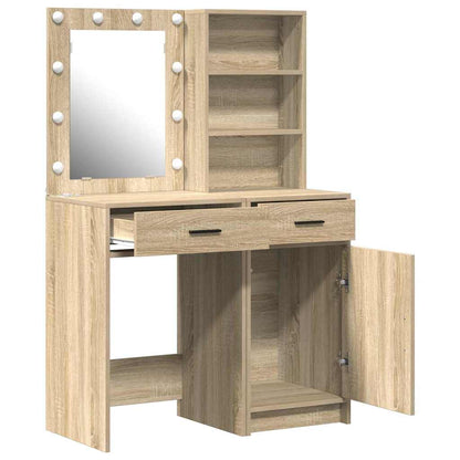 Schminktisch Set mit Regal 2 pcs Sonoma-Eiche 50 x 41 x 135 cm