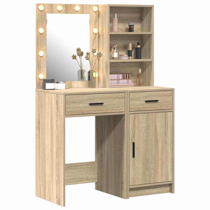 Schminktisch Set mit Regal 2 pcs Sonoma-Eiche 50 x 41 x 135 cm