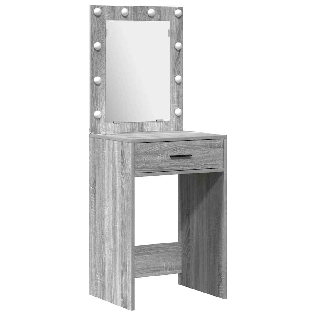 Schminktisch Set mit Regal 2 pcs Grau Sonoma 50 x 41 x 135 cm