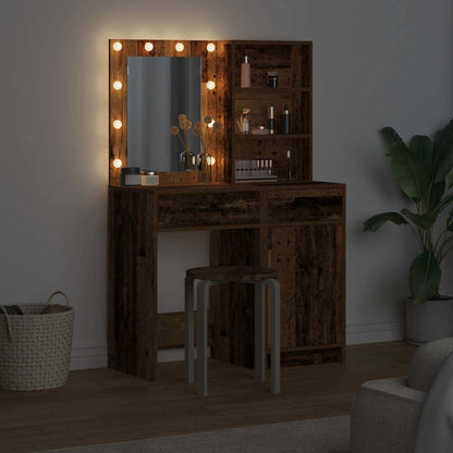 Schminktisch Set 2 pcs Altholz 50 x 41 x 135 cm Holzwerkstoff