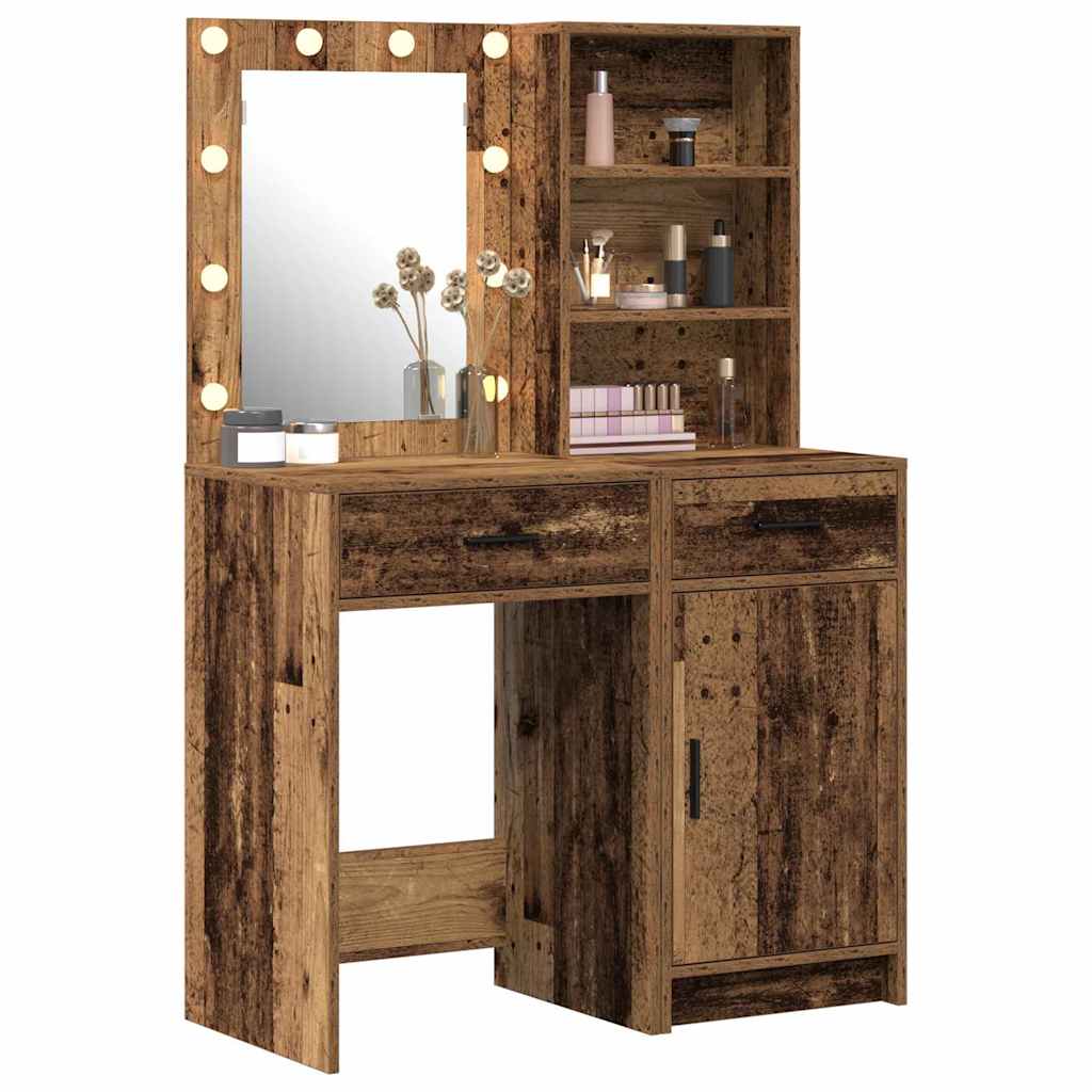 Schminktisch Set 2 pcs Altholz 50 x 41 x 135 cm Holzwerkstoff