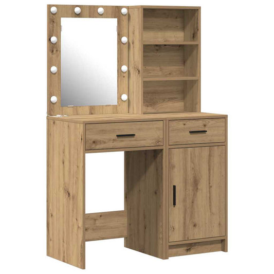 Schminktisch Set mit Regal 2 pcs Artisan-Eiche 50 x 41 x 135 cm