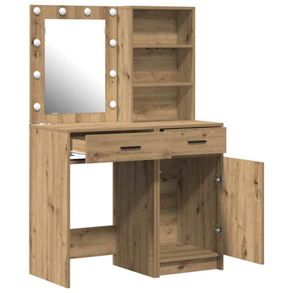 Schminktisch Set mit Regal 2 pcs Artisan-Eiche 50 x 41 x 135 cm