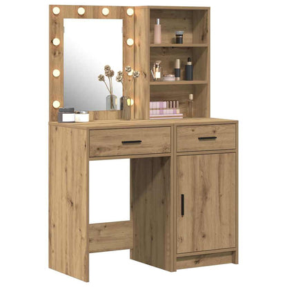 Schminktisch Set mit Regal 2 pcs Artisan-Eiche 50 x 41 x 135 cm