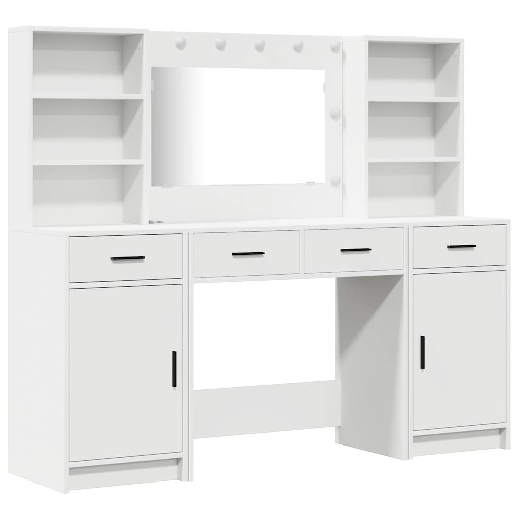 Schminktisch Set 3 pcs Weiß 78,5 x 41 x 135 cm Holzwerkstoff
