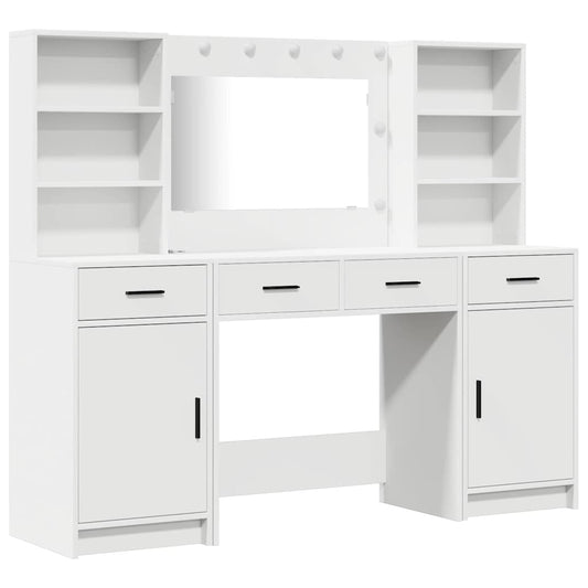 Schminktisch Set 3 pcs Weiß 78,5 x 41 x 135 cm Holzwerkstoff