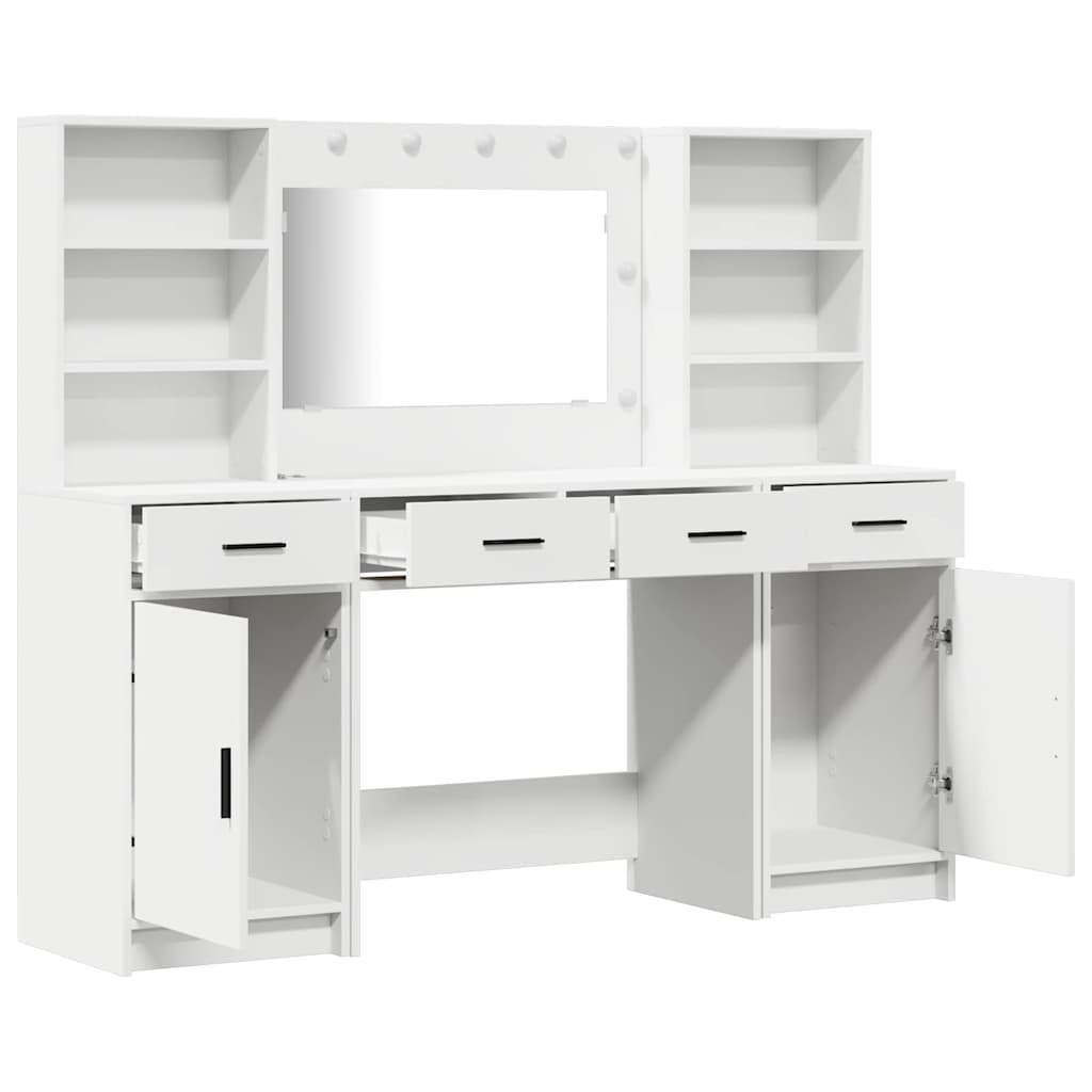 Schminktisch Set 3 pcs Weiß 78,5 x 41 x 135 cm Holzwerkstoff